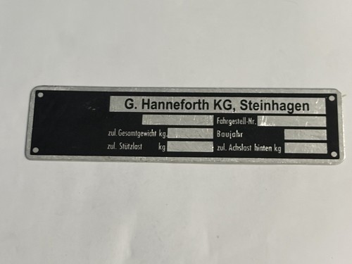 Targa dati hanneforth - targa,